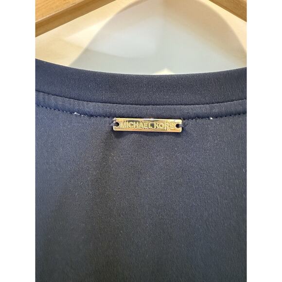 MICHAEL Michael Kors Women’s Navy Chain-Neck Flutter Sleeve Top (P/M) - Picture 4 of 8